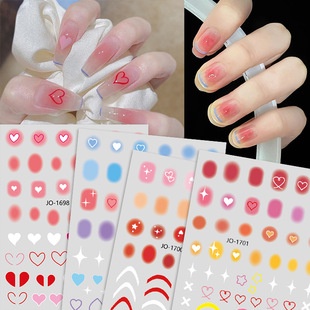 Mới Miếng Dán Trang Trí Móng Tay Hình Trái Tim Nhỏ Màu gradient Xinh Xắn