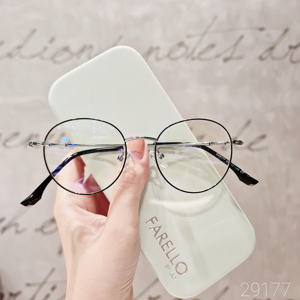 Gọng kính cận nam nữ Lilyeyewear mắt tròn kim loại màu sắc thời trang 29177 | BigBuy360 - bigbuy360.vn
