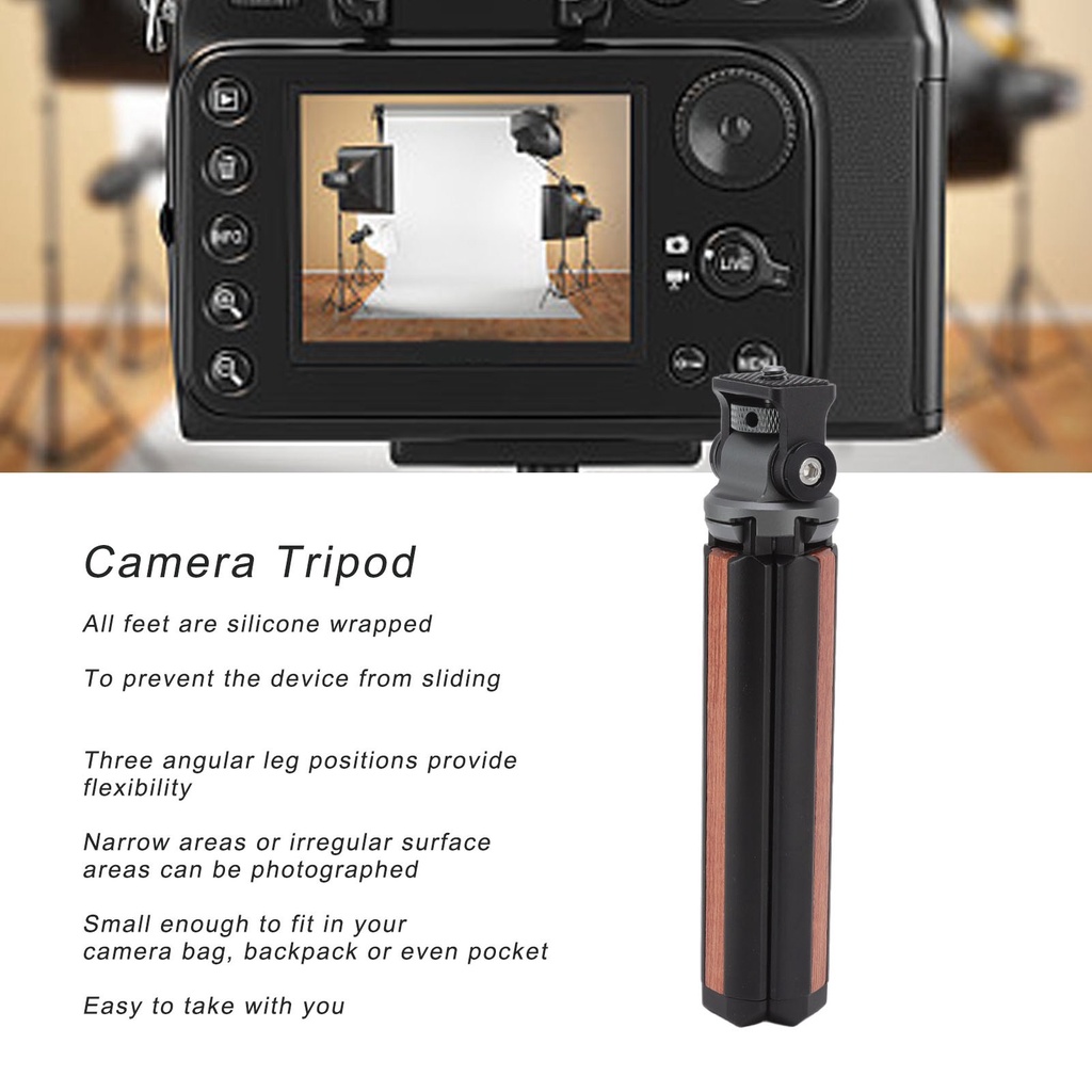 Có thể bán buôn Giá đỡ ba chân mini hợp kim nhôm có đầu bi lăn nhỏ gọn dành cho quay vlog selfie washington057 Hàng giao ngay