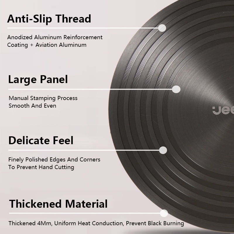 JEETEE Tấm Kim Loại Chịu Nhiệt Làm Nóng / Dày 4MM 24/28CM Cho Nhà Bếp