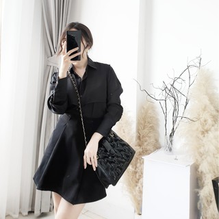 Áo sơ mi phối gile voan
