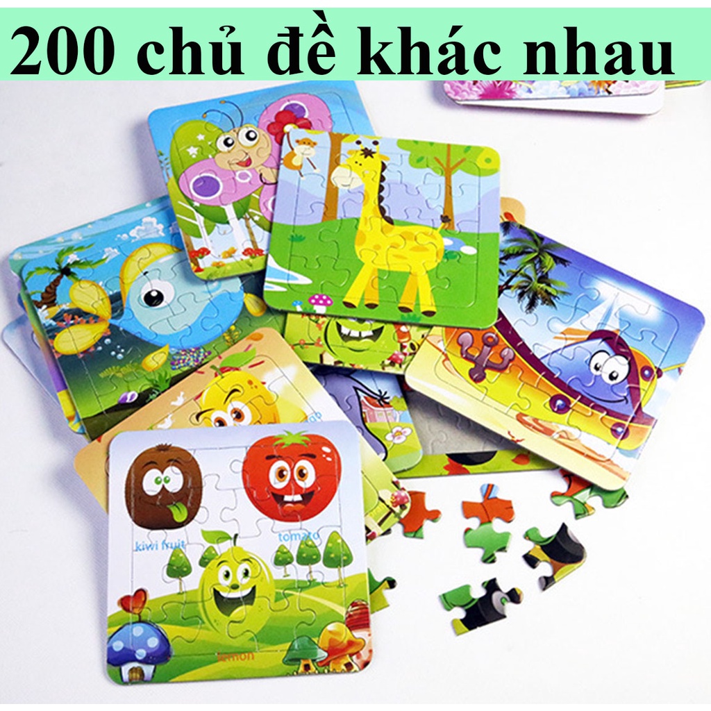 Đồ chơi tranh ghép hình 16 miếng - 14x14cm - Đồ chơi trí tuệ cho bé từ 3 tuổi
