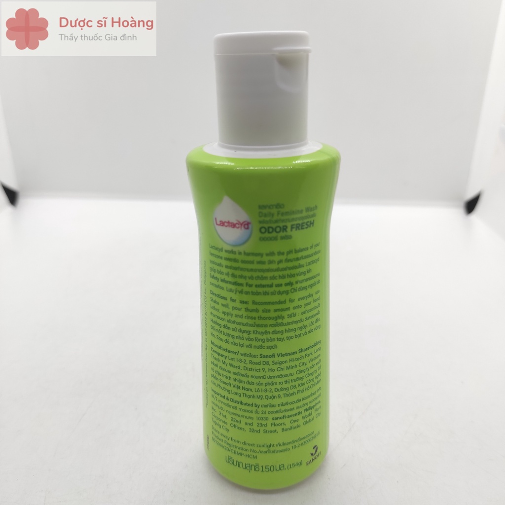 Dung Dịch Vệ Sinh Phụ nữ Lactacyd Odor Fresh Ngăn Mùi 24H - Trầu Không- 150ml