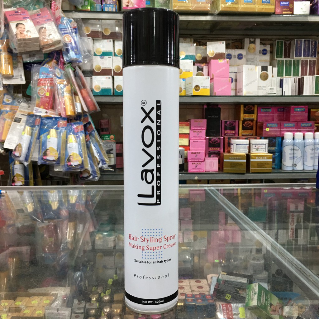 Keo tạo kiểu tóc Lavox 420ml (cứng, đen)