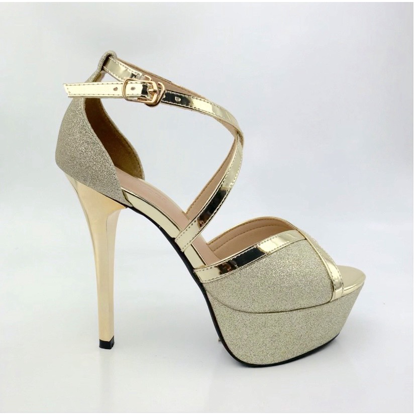 Giày cao gót đế đúp 13cm,sandanl cao got thời trang,giày cưới,hoa hậu catwalk,pipu 71 nhũ