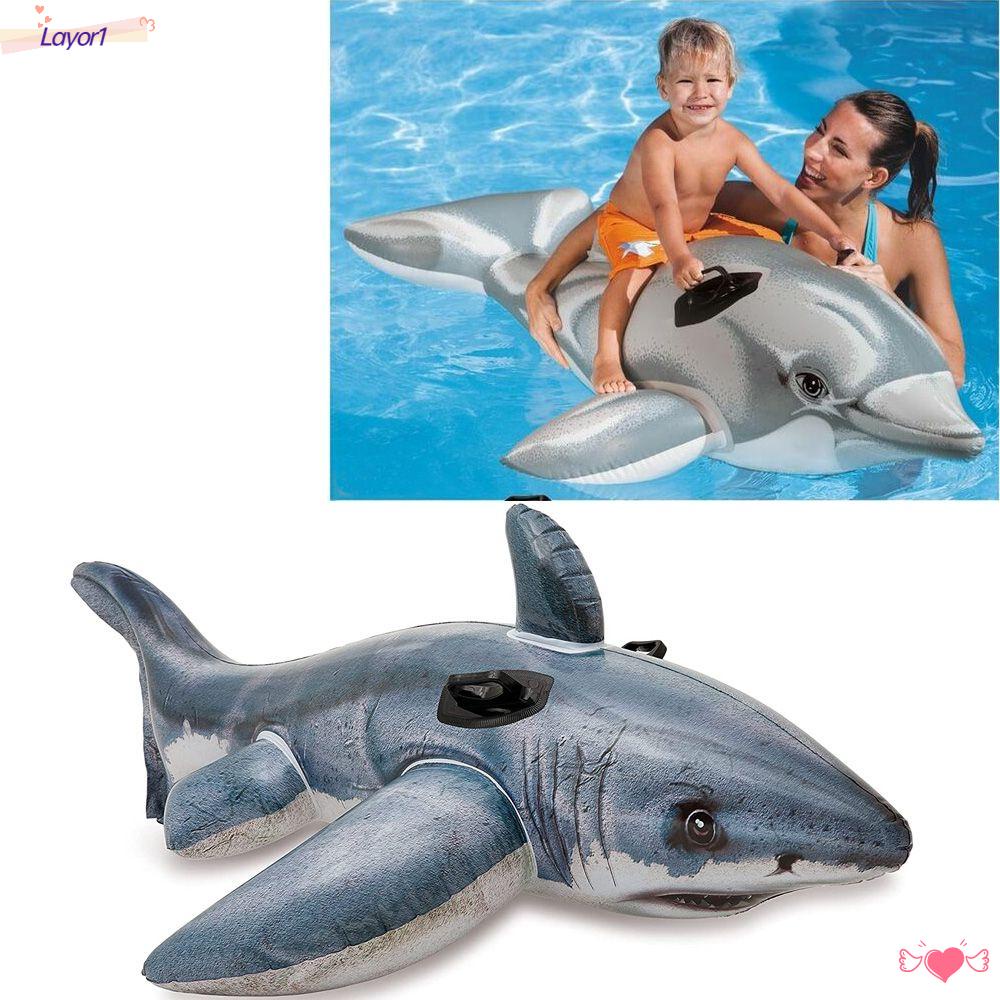Phao Bơi Bơm Hơi Hình Cá Mập Vui Nhộn Kích Thước 1 173cmx107cm Cho Bé / Người Lớn