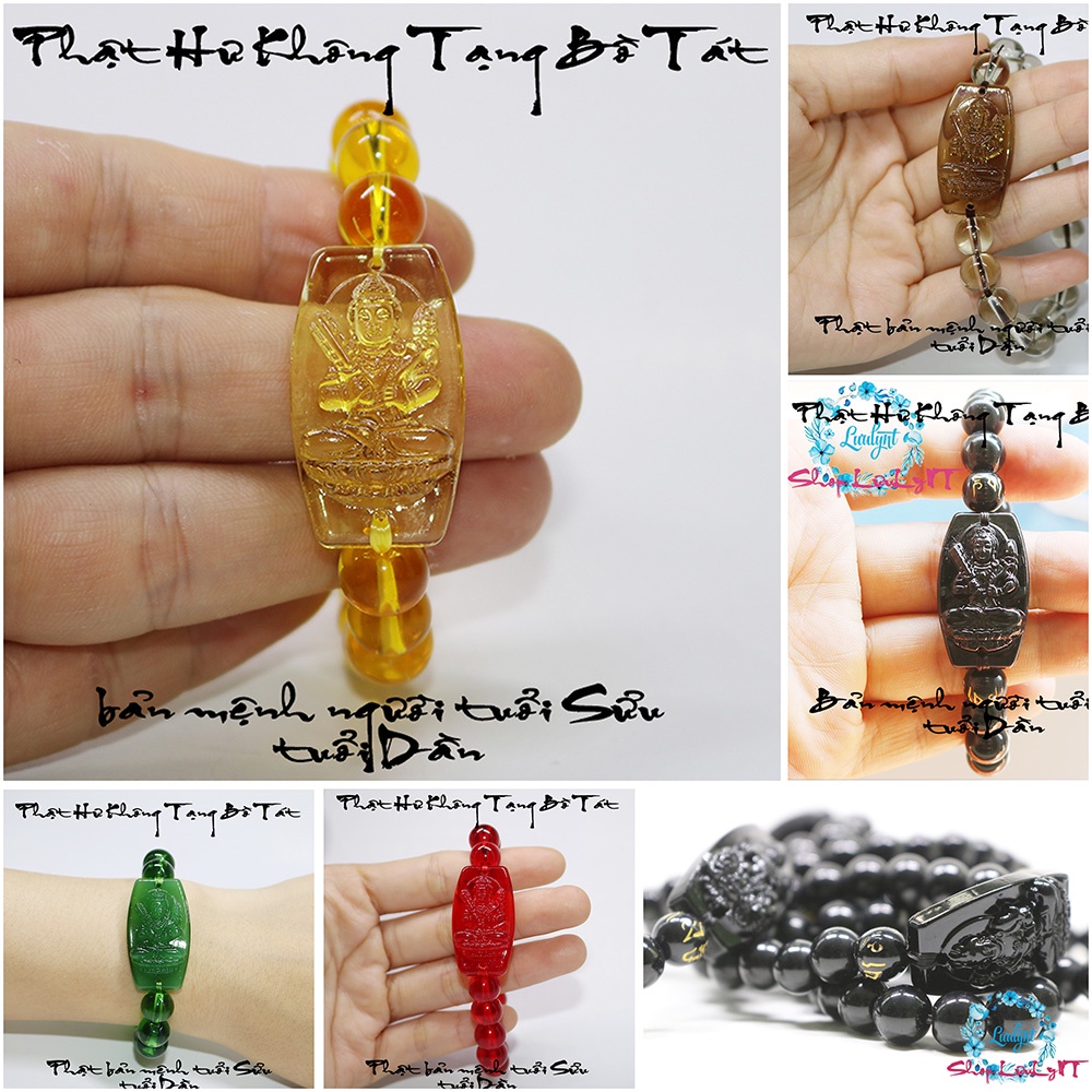 Vòng tay mặt phật Hư Không Tạng Bồ Tát cao cấp - Phật bản mệnh người tuổi sửu, tuổi dần mang lại bình an tài lộc