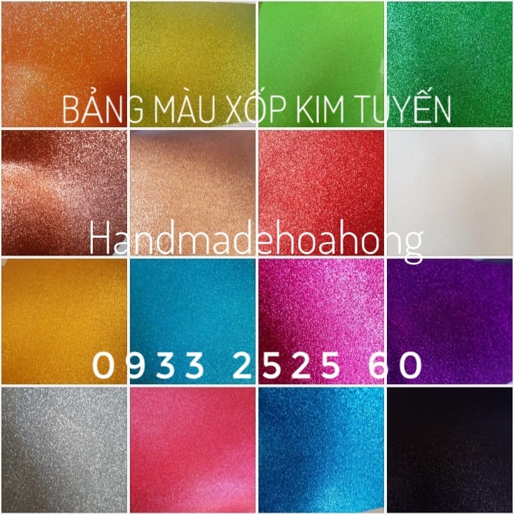 10 tờ giấy xốp kim tuyến khổ A4 hoặc 20x30cm _ EVA _ BITIS _ FOAM _ nguyên liệu làm hoa