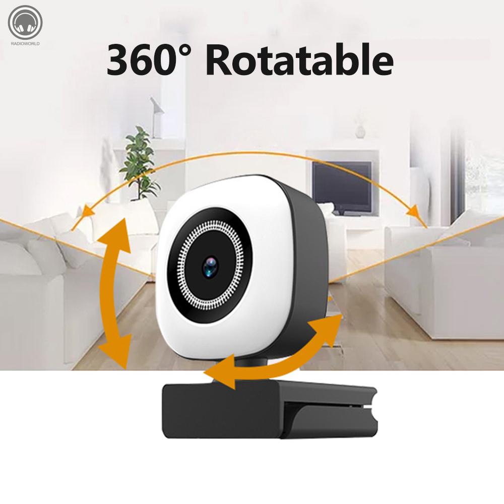 Webcam R 4k Cổng Usb Có Đèn Led Kèm Micro Tiện Dụng