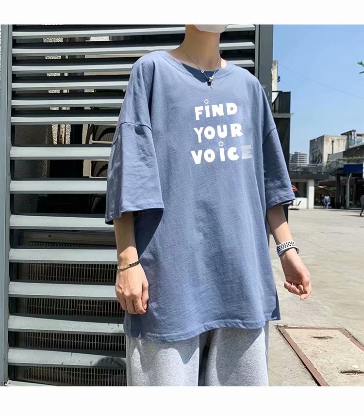 Áo thun tay ngắn phong cách hip hop thời kiểu Hàn cá tính với 5 màu bắt mắt dành cho nam M-8XL