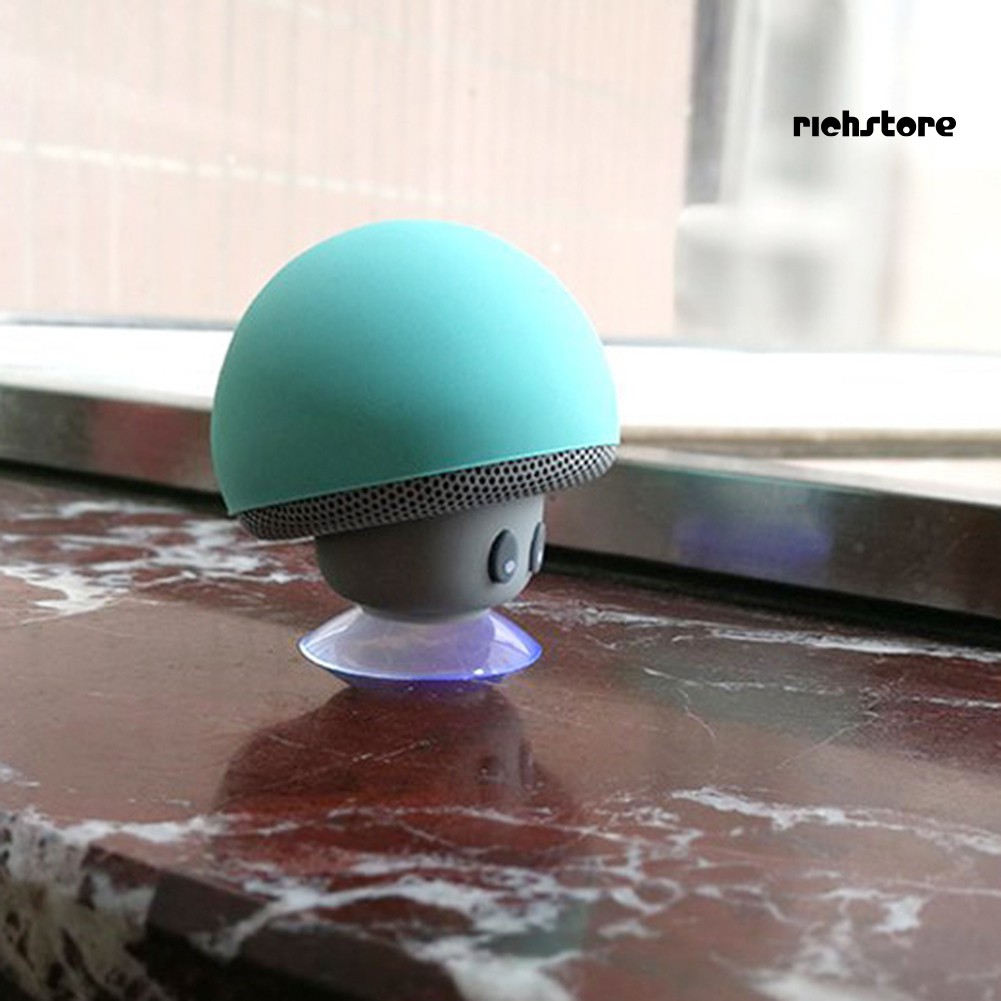 【Ready stock】 Portable Mini Cute Mushroom Waterproof Sucker Bluetooth Speaker Bass Sound Box