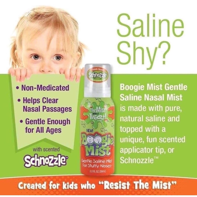 Xịt mũi vô trùng Boogie Mist 89g - Mỹ