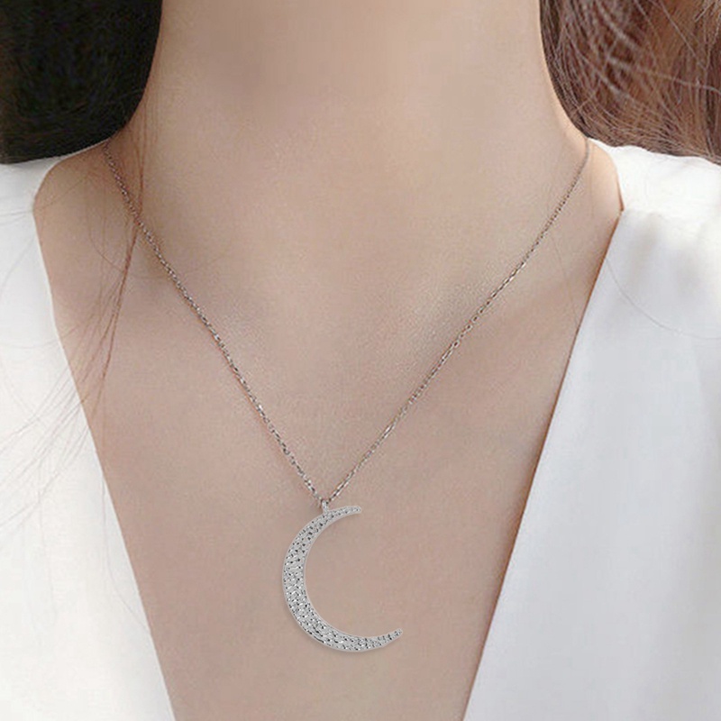 Ygt Vòng cổ Mặt Hình Mặt Trăng Bằng Thép Không Gỉ Thời Trang Cho Nữ