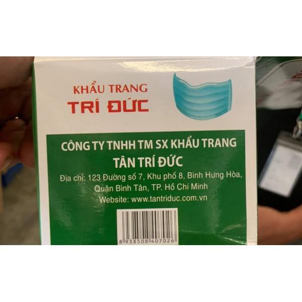 Khẩu Trang Y Tế Trí Đức Cao Cấp Loại 4 Lớp - hộp 50 cái chuẩn công ty