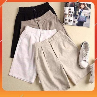 Quần shorts nữ Chất Đũi Có Khóa Siêu Mát_kèm ảnh thật