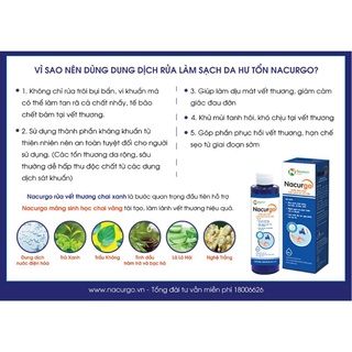 Dung dịch rửa, làm sạch da hư tổn Nacurgo (chai 125ml)