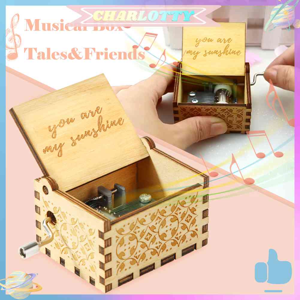 ✿ Cha ✿ Hộp Nhạc Bằng Gỗ Khắc Thủ Công Phong Cách Cổ Điển Làm Quà Tặng Sinh Nhật / Giáng Sinh / Sinh Nhật