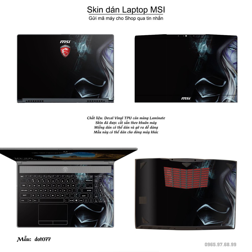 Skin dán Laptop MSI in hình Dota 2 nhiều mẫu 13 (inbox mã máy cho Shop)