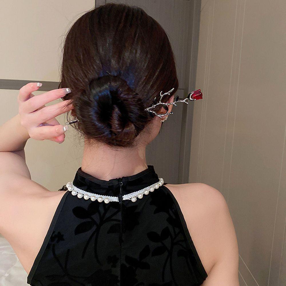 JARRED Trâm Cài Tóc Hình Hoa Hồng Phong Cách Trung Hoa Cổ Điển Cho Nữ