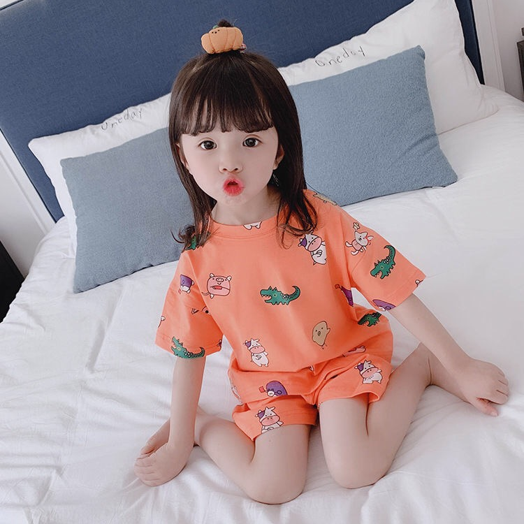 Bộ Đồ Ngủ Pijama Ngắn Tay Thời Trang Mùa Hè 2021 Cho Bé