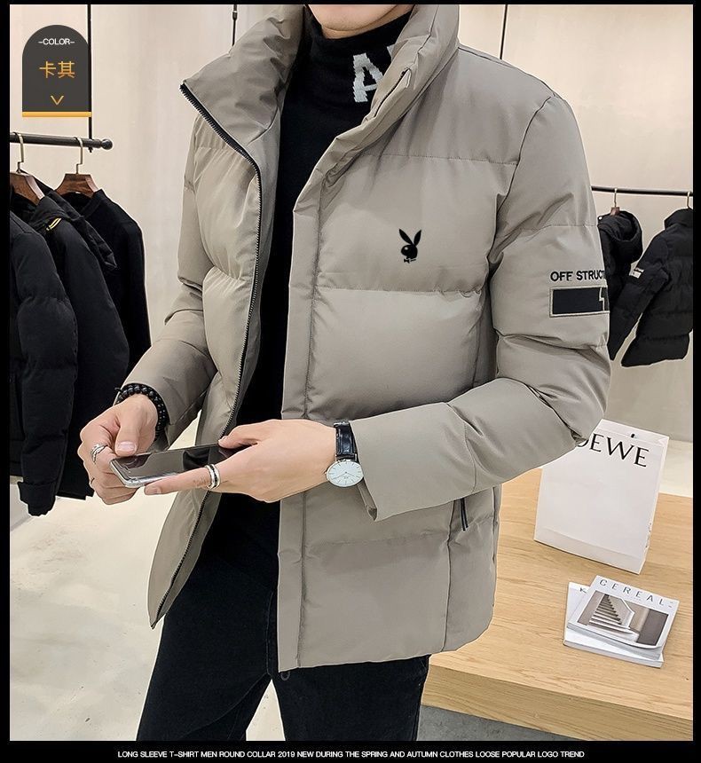 Áo khoác nam form rộng-winter new style cotton-padded jacket men's jacket thick down padded jacket stand-up collar short