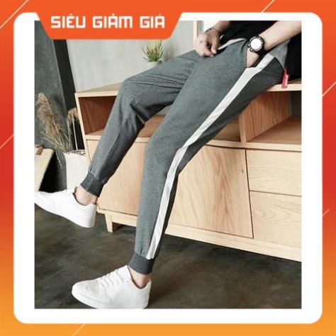 Quần jogger thể thao nỉ nam nữ SHOPMAP Quần thun dài nam phối trắng thu đông