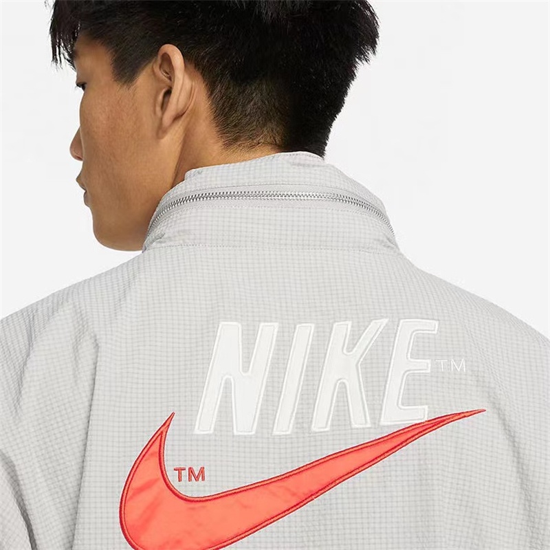 Áo Khoác Bomber Màu Trơn Thêu Logo NK Phối Khóa Kéo Thời Trang Cho Nam Và Nữ