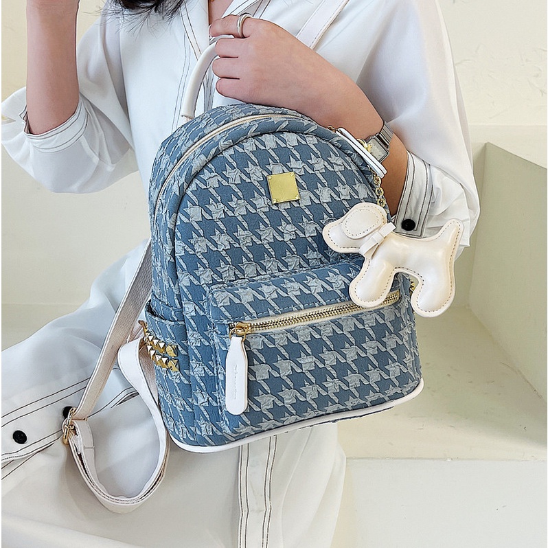 Ba Lô JASMIN NOIR Đi Học Vải Len Thiết Kế Đơn Giản Thời Trang Cho Nữ