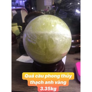 Quả cầu phong thuỷ thạch anh vàng
