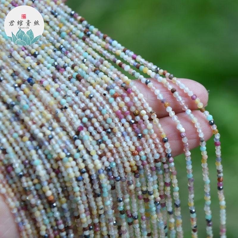 Bingyingge Chuỗi Hạt Tự Nhiên Đầy Màu Sắc 2MM Làm Vòng Tay / Dây Chuyền Thủ Công diy