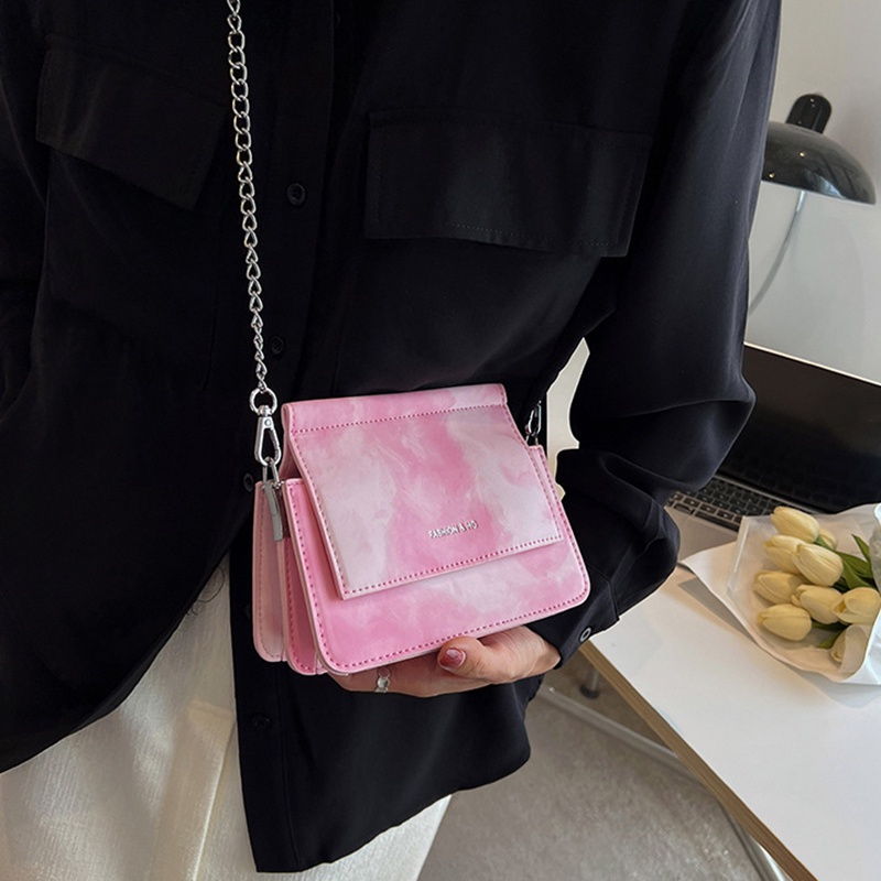 Túi Đeo Vai Hình Vuông Cỡ Nhỏ Màu gradient Phối Dây Xích Thời Trang Cho Nữ