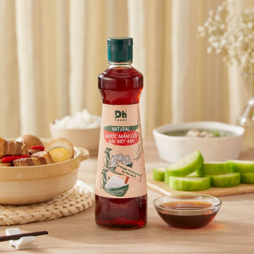 Nước Mắm Cốt Đặc Biệt DH Foods 43N Chai 400ml Độ Đạm Tự Nhiên Chắt Lọc Từ Vựa Cá Cơm Phú Quốc