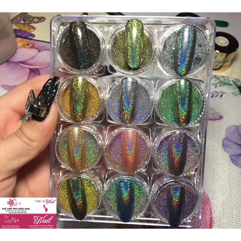Sét Bột Nhũ Cầu Vồng 12 Màu Cực Xinh