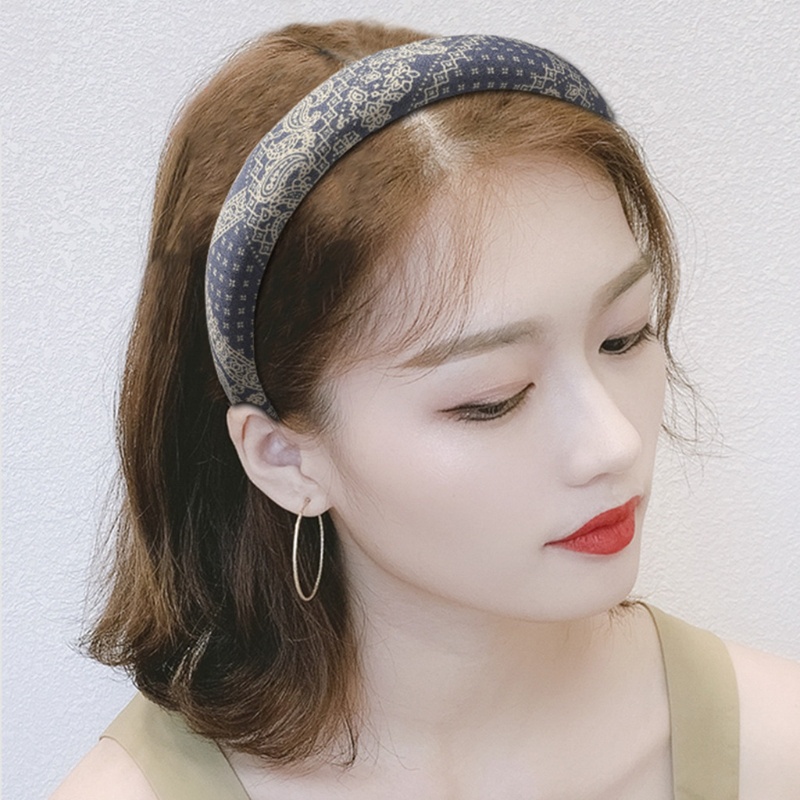 Băng Đô Turban Bản Rộng Co Giãn In Họa Tiết Phong Cách Bohemian Cổ Điển Dùng Làm Đạo Cụ Chụp Ảnh