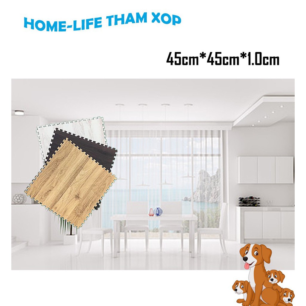 Thảm xốp Vân Gỗ 3 Màu Không Mùi (45cmx45cmx1.0cm)