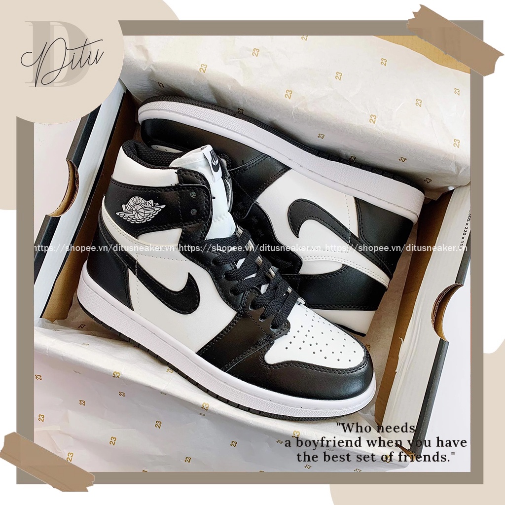 Giày Jordan Cổ Cao Thể Thao Nam Nữ, Giày JD1 Thời Trang Hight Panda Hàng Đẹp Full Box