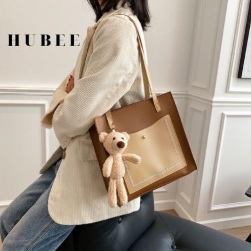 Túi Xách Thời Trang Kèm Phụ Kiện Gấu Bông Dễ Thương ( mã TVG115)