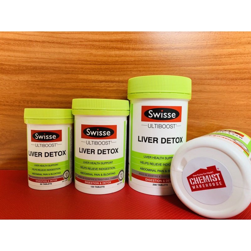 Viên uống hỗ trợ thải độc gan Swisse Ultiboost Liver Detox, Úc  bổ gan và giảm bớt khó tiêu