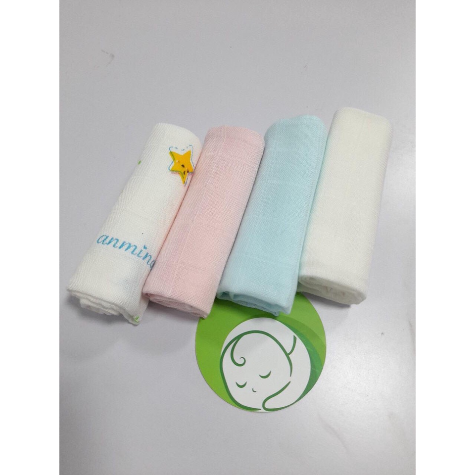 [CHÍNH HÃNG] Hộp khăn sữa sợi tre trẻ em Anminaza [Hộp 5, 10 khăn]
