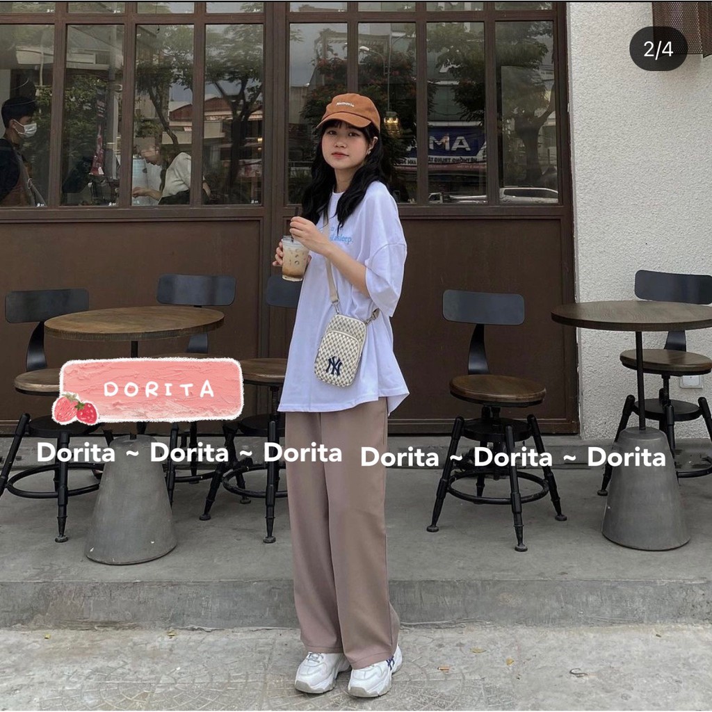 Quần ống rộng cạp siêu cao Quần ống suông Culottes Ulzang - Dorita Boutique