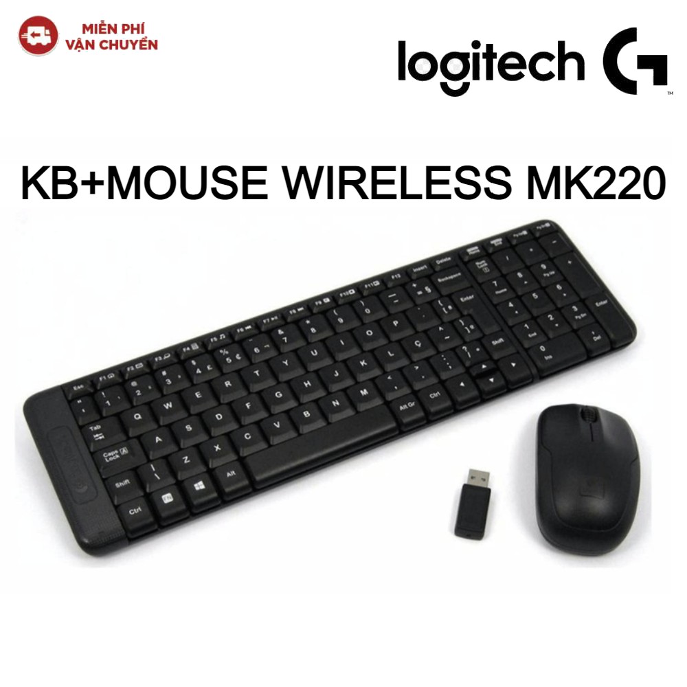 Bộ Chuột và Bàn Phím không dây Logitech MK220