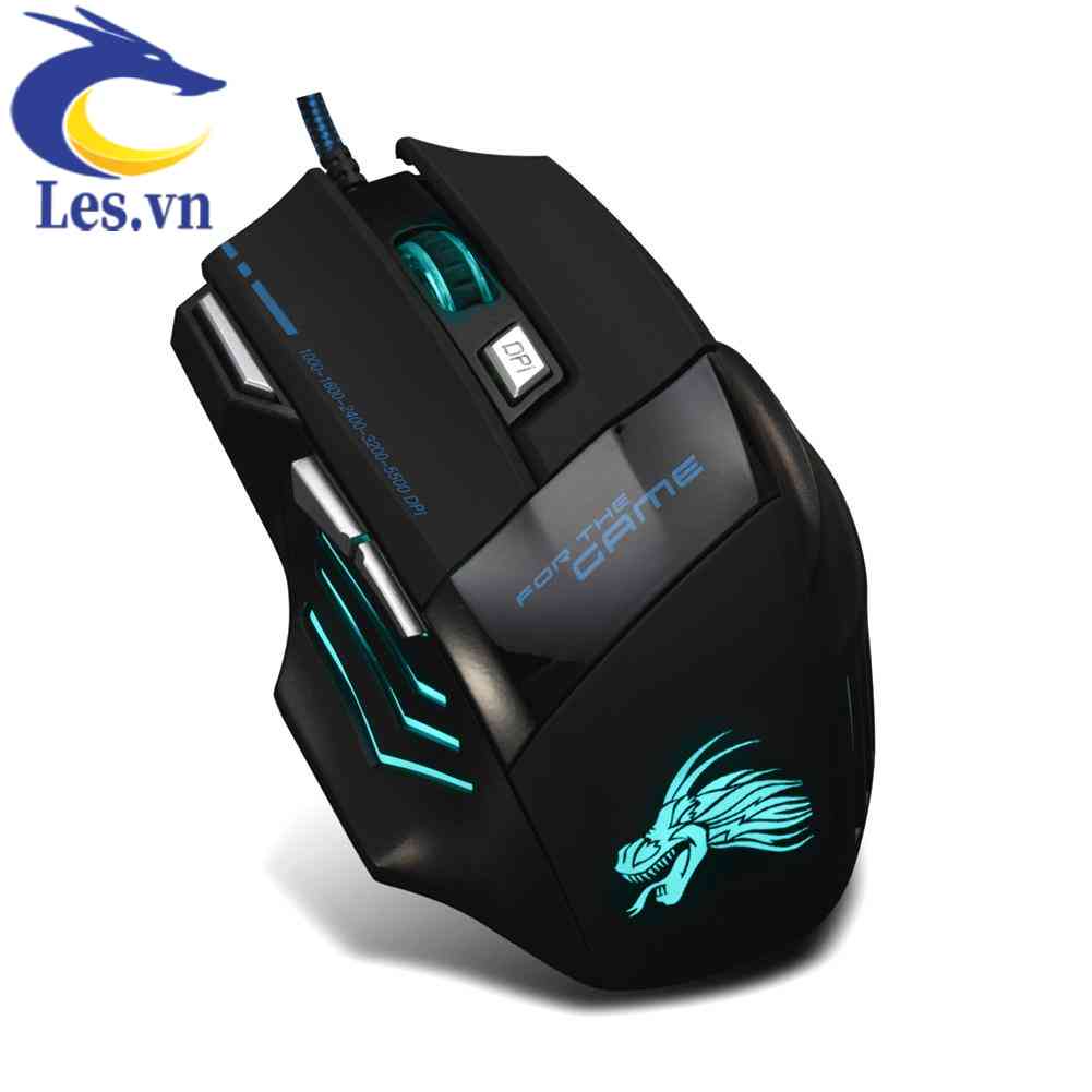 Chuột Quang Gaming 5500DPI Có Đèn LED 7 Nút Bấm Chuyên Nghiệp
