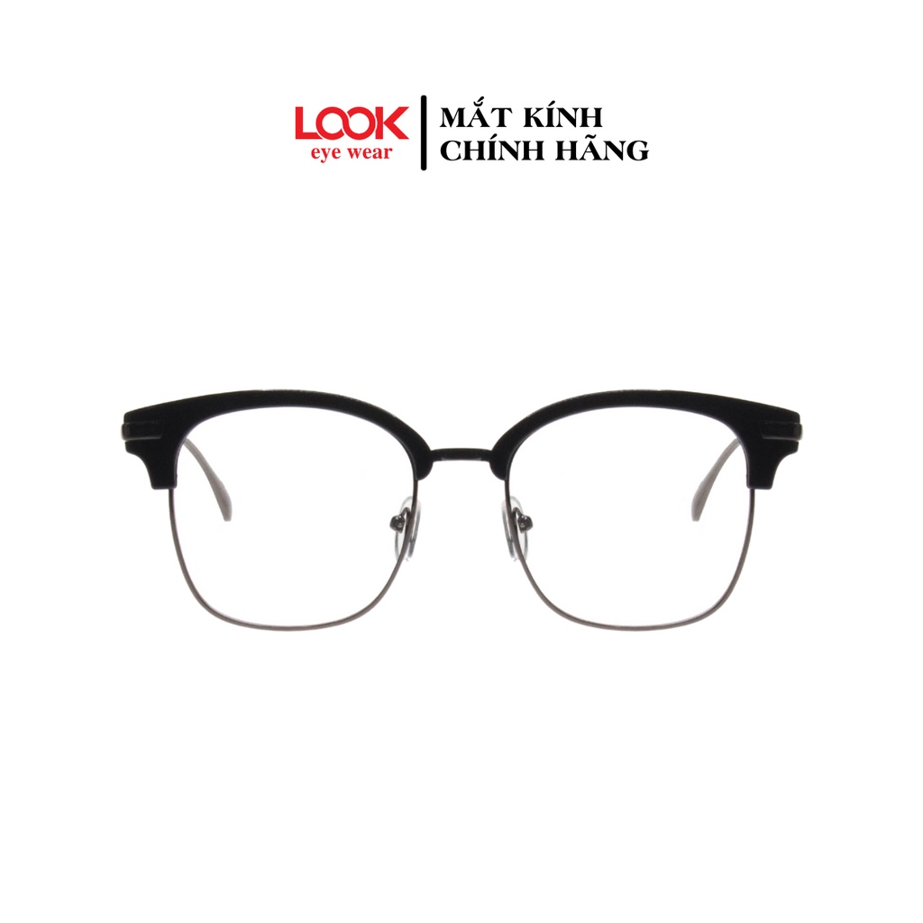 Gọng kính cận nam nữ thương hiệu iLOOK kiểu dáng kính gọng vuông bầu kim loại + nhựa phong cách Hàn Quốc - LK835105UF