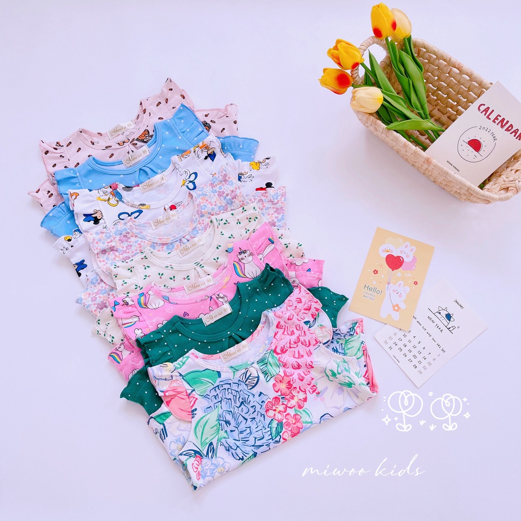Bộ thun cotton lửng cánh tiên Miwoo kids họa tiết siêu dễ thương cho bé bảng 6