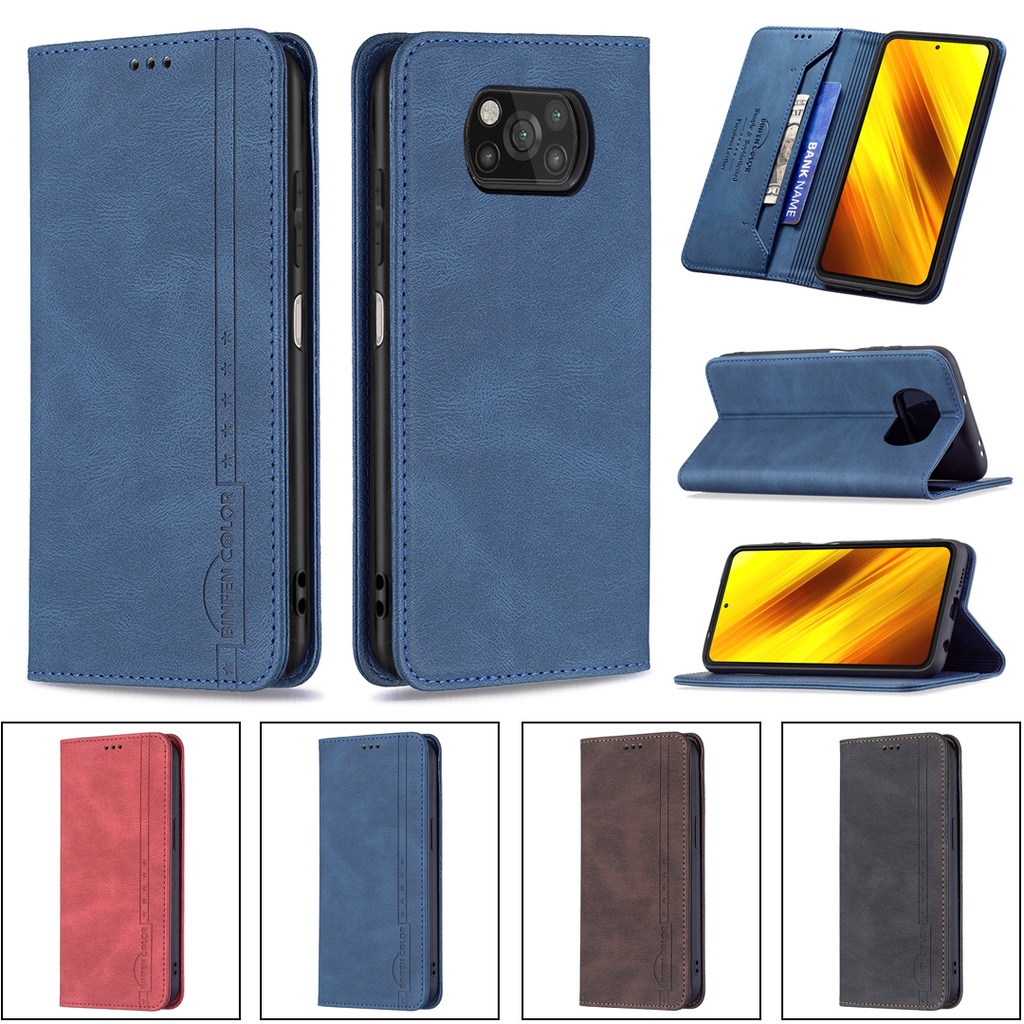 Case for XIAOMI POCO X3 / POCO X3 NFC / POCO X3 Pro Bao da điện thoại da PU mã BF04 cho