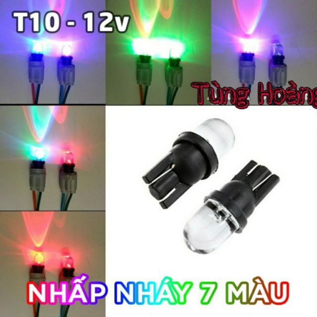 LED xinhan 7 màu chân T10 siêu sáng siêu đẹp