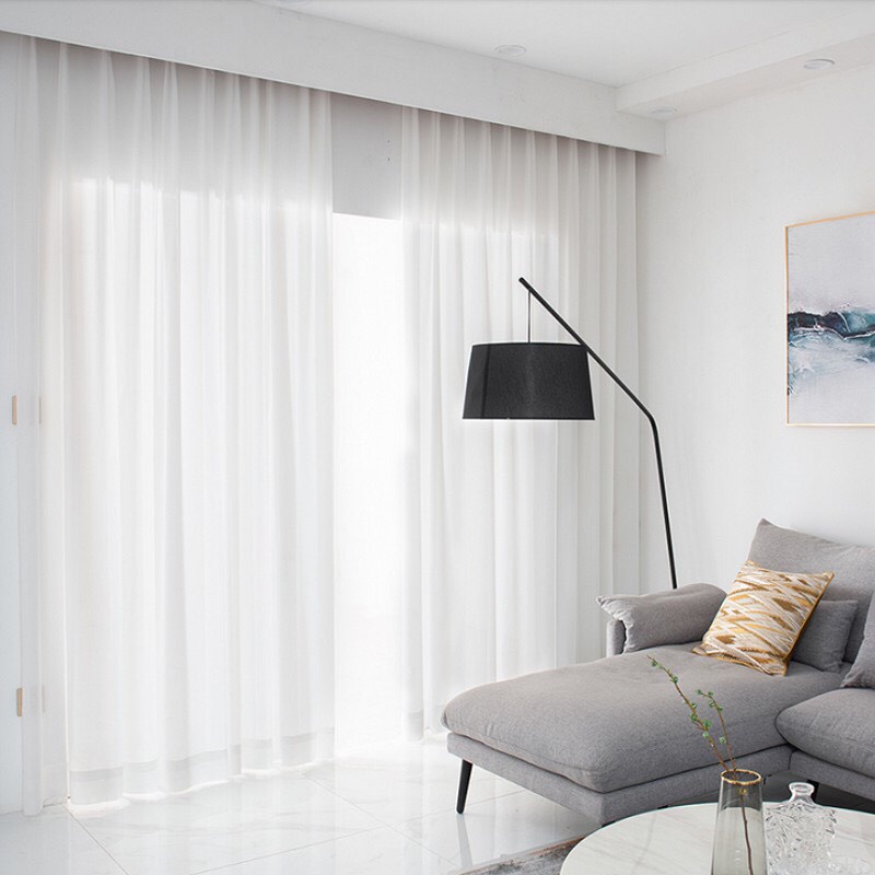 Rèm voan trắng lụa tinh khiết trang trí phòng Housetech nhiều kích thước