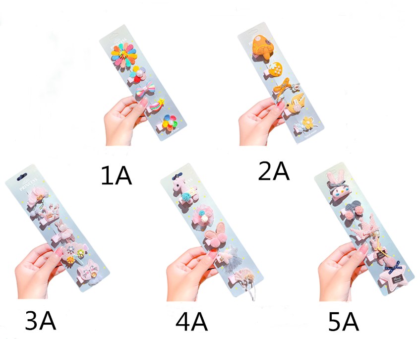 Set 5 kẹp tóc nơ xinh xắn dành cho bé gái