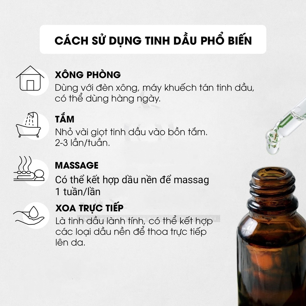 Tinh dầu nguyên chất thiên nhiên, tinh dầu sả chanh, lavender oải hương, hoa hồng, treo xe