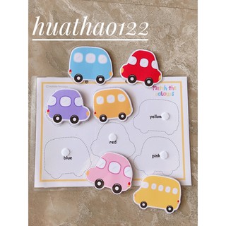 Học liệu cho bé: matching màu sắc - oto đáng yêu